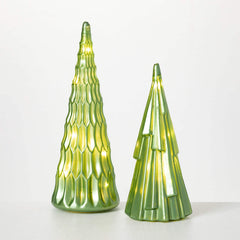 Illuminated Glass Cone Tree