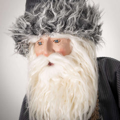 Gray Fur Earthy Santa Figure