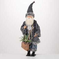 Gray Fur Earthy Santa Figure