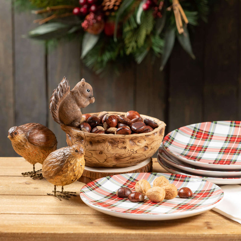 Red Plaid Plate Set Of 4
