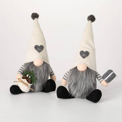 Sitting Plush Gnome Set Of 2