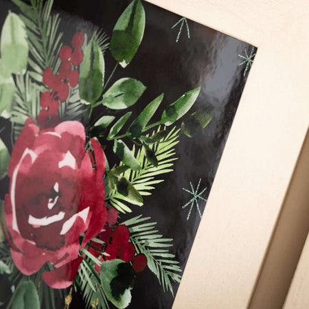 Red Floral Prints, Set Of 2