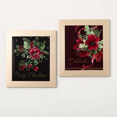 Red Floral Prints, Set Of 2