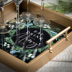 Blue Botanical Trays, Set Of 2
