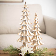 Tabletop Metallic Tree Pair