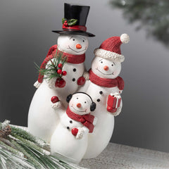 Resin Happy Snowman Family
