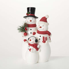 Resin Happy Snowman Family