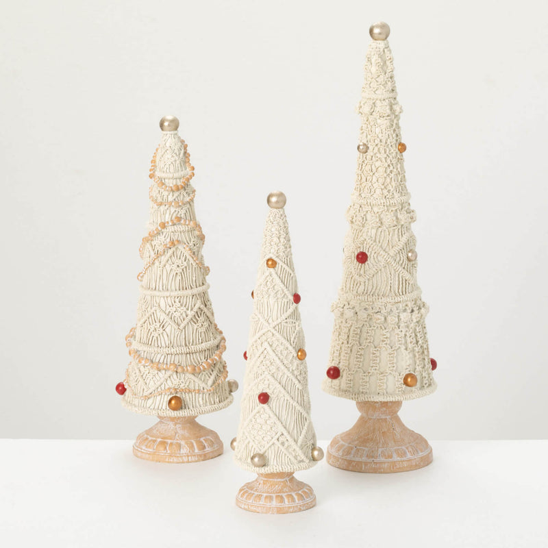 Resin Bo-Ho Cone Xmas Tree Set