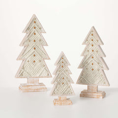 Resin Bo-Ho Pine Tree Set Of 3