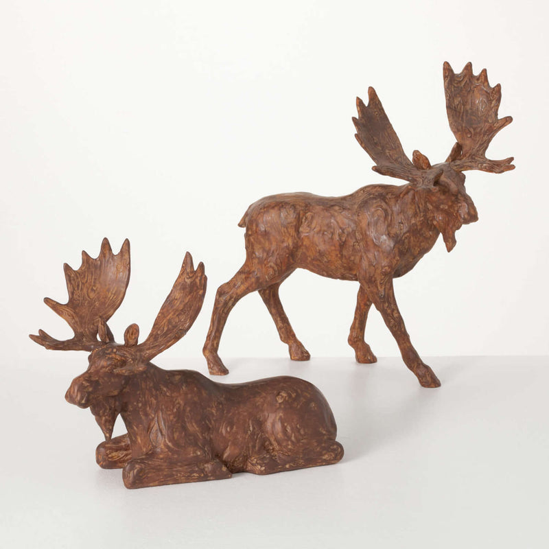 Rustic Resin Moose Figurines