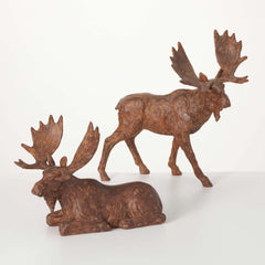 Rustic Resin Moose Figurines