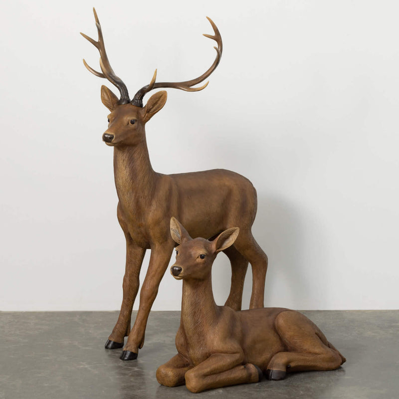 Peaceful 4' Deer Figures Set 2