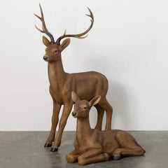 Peaceful 4' Deer Figures Set 2