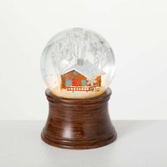Led Brown Cabin Snow Globe