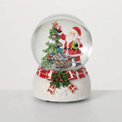 Santa With Tree Snow Globe