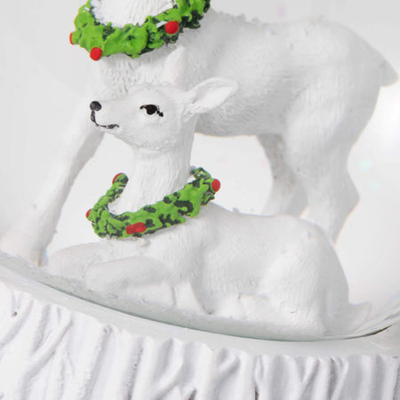 White Deer Snow Globe