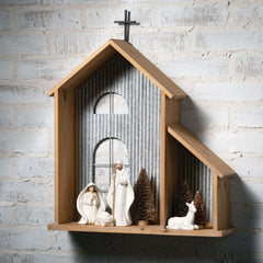 White Resin Nativity Set Of 9