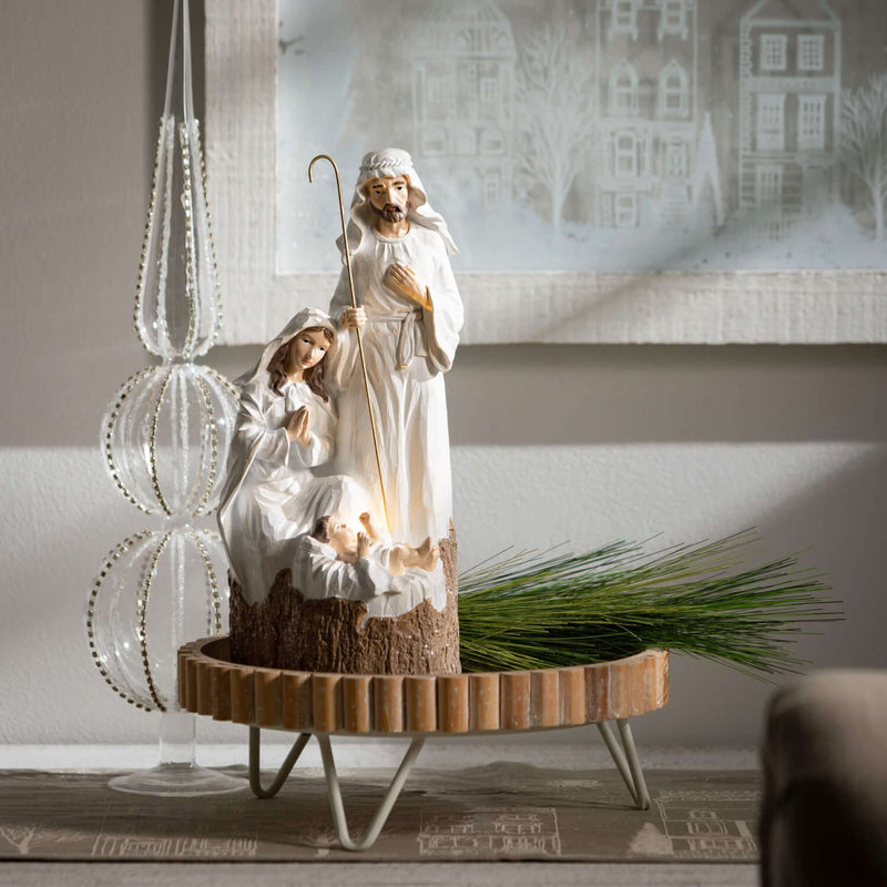 Rustic Holy Family Figurine