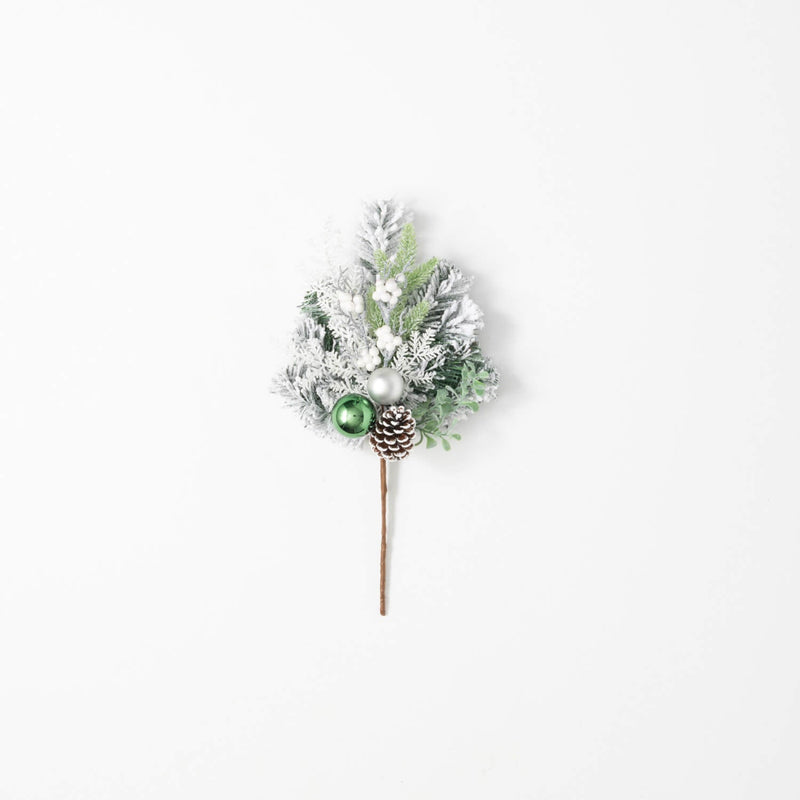 Flocked Pine & Ball Pick