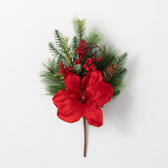 Red Amaryllis & Pine Pick