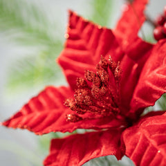 Double Poinsettia Pine Pick