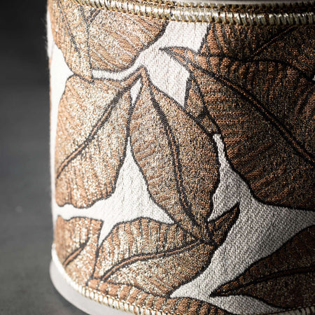 Leaf Motif Wired Ribbon