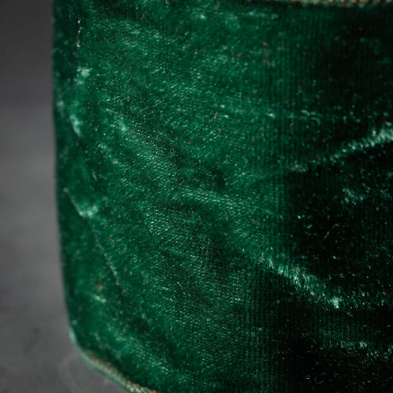 Green Velvet Wired Ribbon