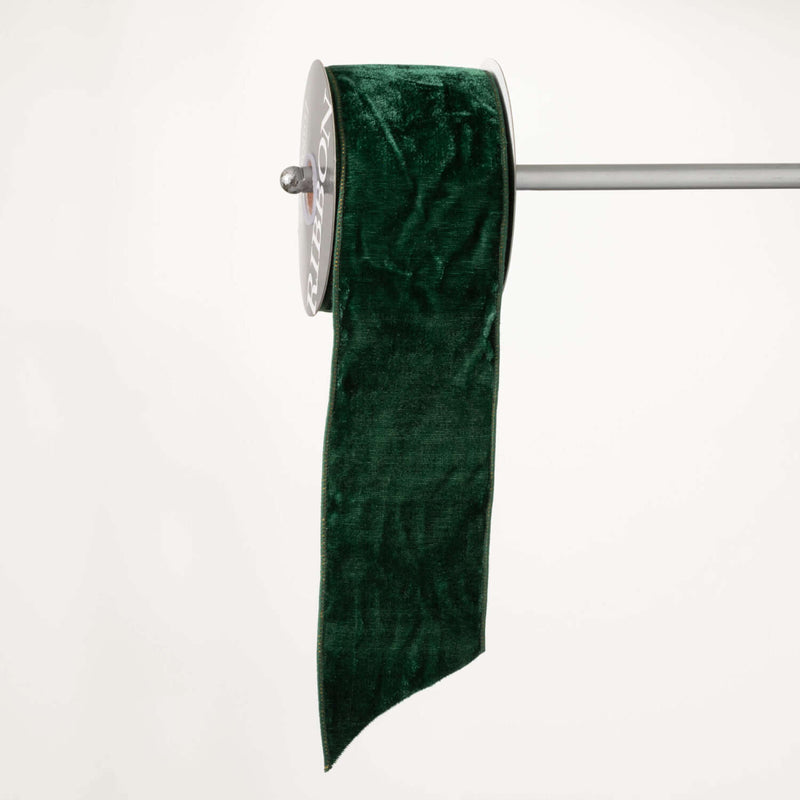Green Velvet Wired Ribbon