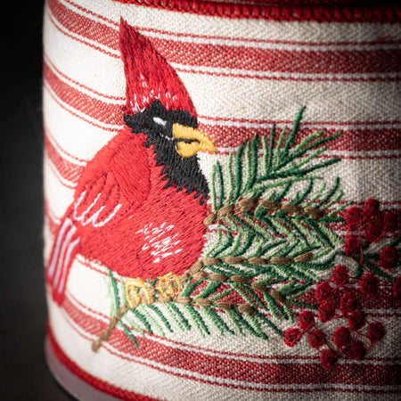 Red Cardinal & Stripes Ribbon