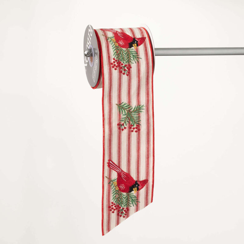 Red Cardinal & Stripes Ribbon