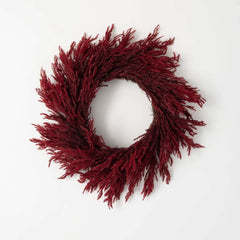 Faux Dried Red Grass Wreath