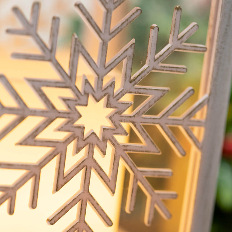 White Metal Snowflake Lantern