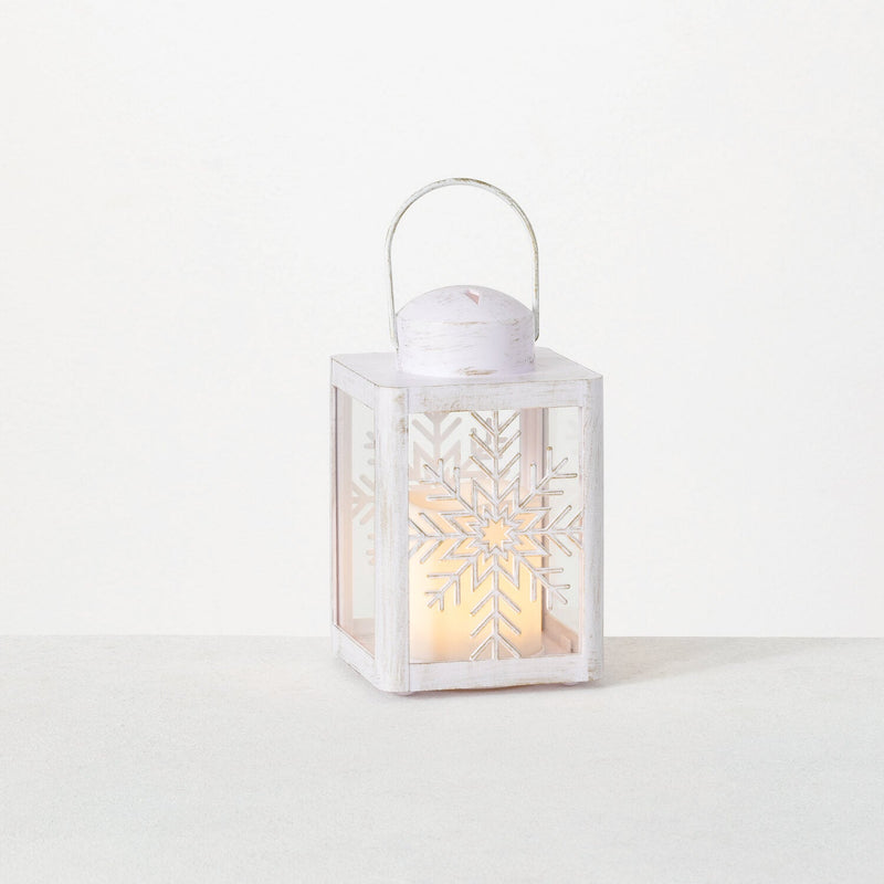 White Metal Snowflake Lantern