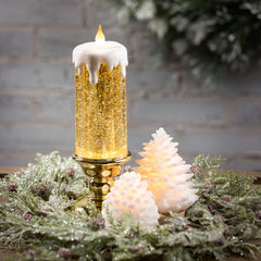 White Glitter Tree Led Candle