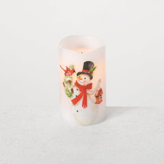 Snowman Decal Candle Pillar