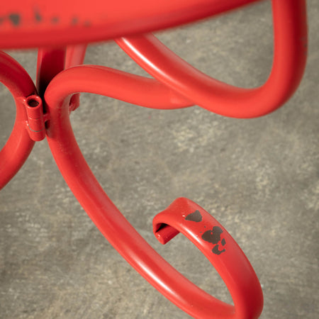 Red Scrolled Metal Christmas Accent Table