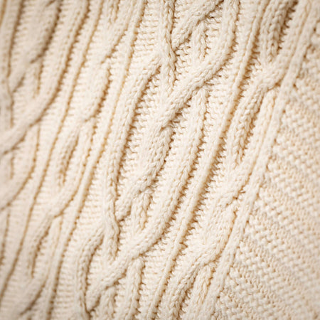 Ecru Cable Knit Throw