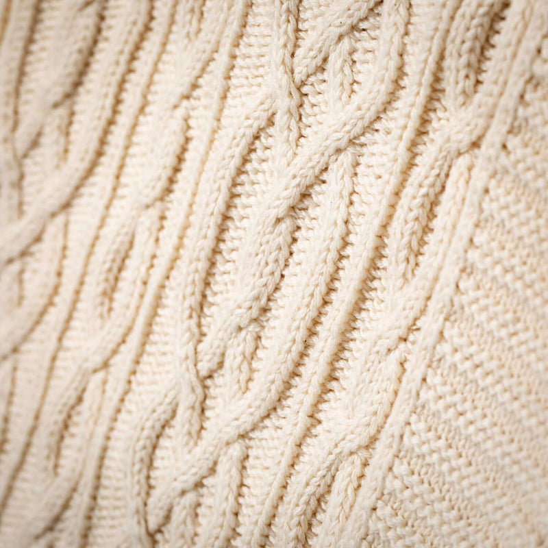 Ecru Cable Knit Throw