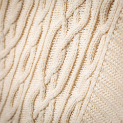 Ecru Cable Knit Throw