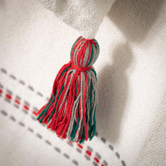 Woven Colored Tassel Throw