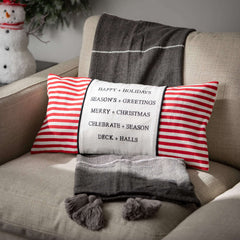 Dark Gray Tassel Throw Blanket