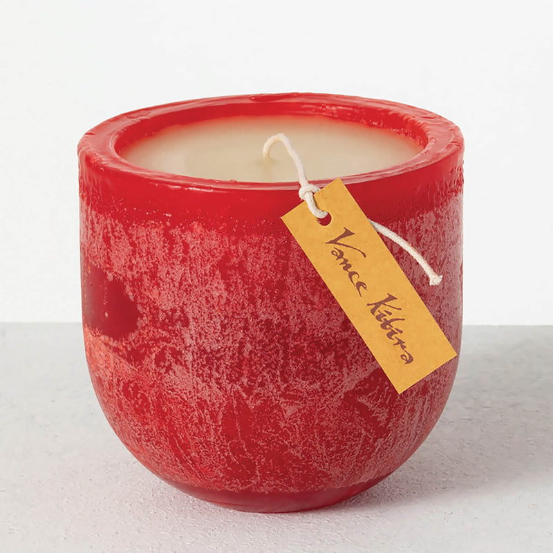 Vance Kitira Red Distressed Goblet Candle