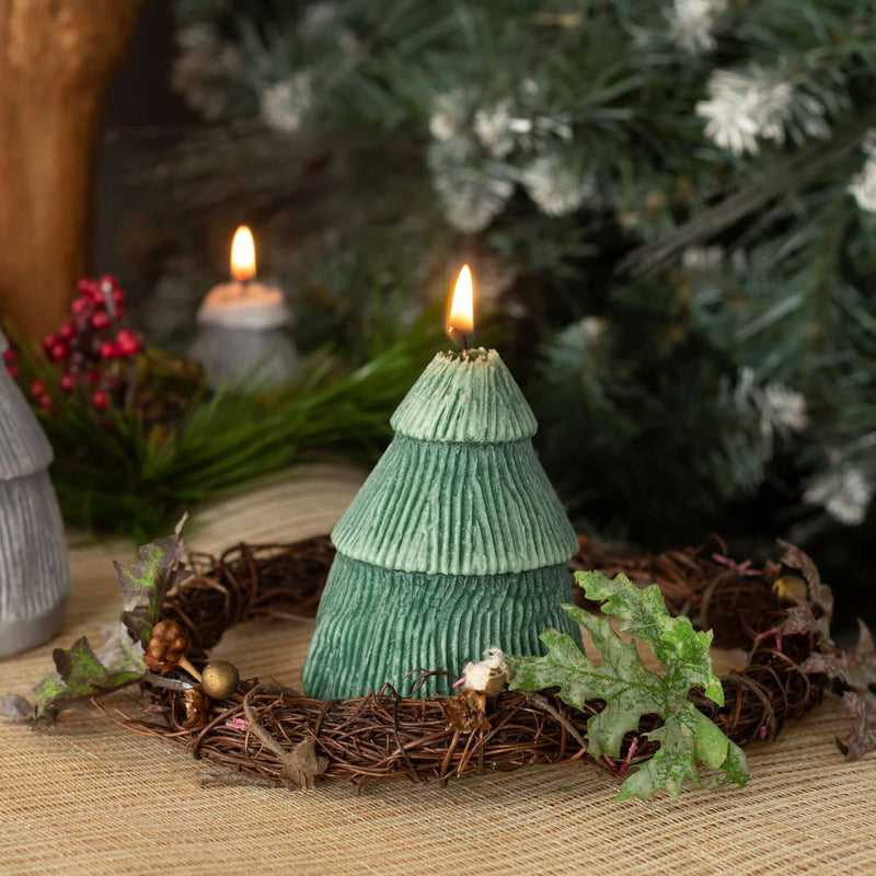 Vance Kitira Large Green Textured Christmas Tree Candle