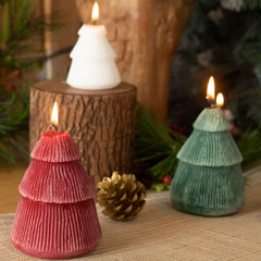 Vance Kitira Large Green Textured Christmas Tree Candle