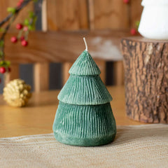 Vance Kitira Large Green Textured Christmas Tree Candle