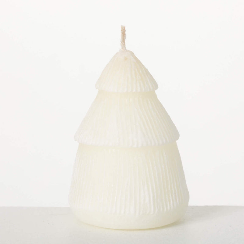 Vance Kitira Large White Textured Christmas Tree Candle