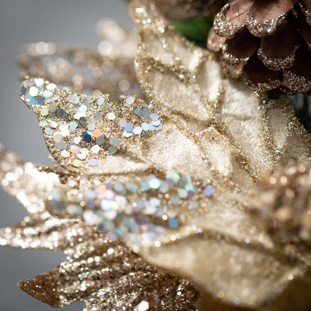 Gold Poinsettia Pine Swag