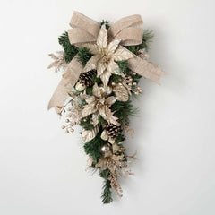 Gold Poinsettia Pine Swag