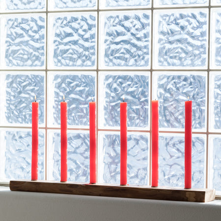 Vance Kitira Cranberry Timber Taper Candle Bundle of 6