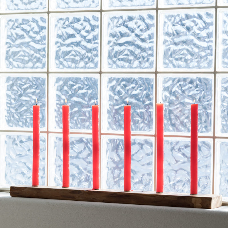 Vance Kitira Cranberry Timber Taper Candle Bundle of 6